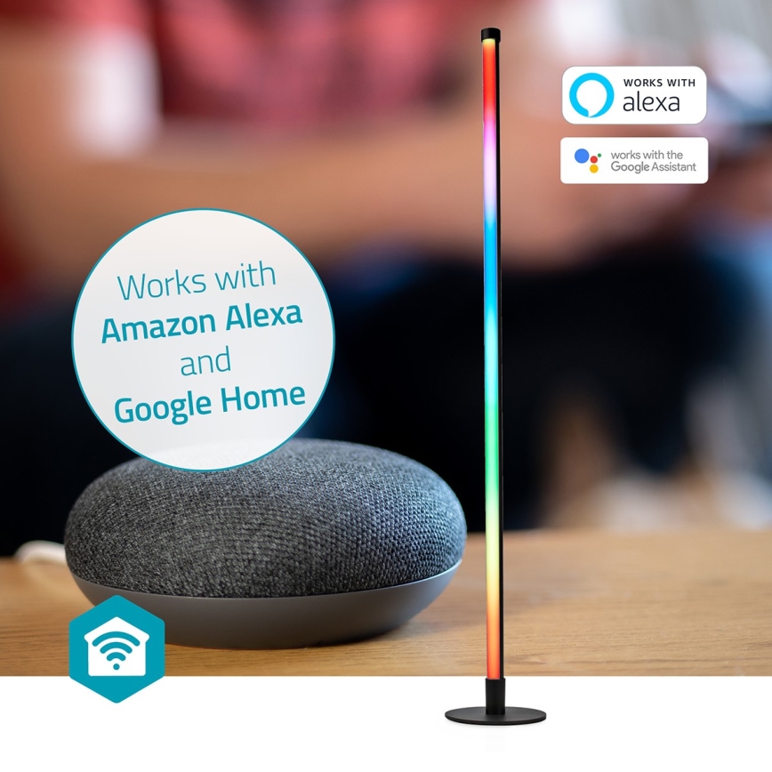 Светодиодный RGBIC-торшер с регулированием яркости Smartlife LED/10W/230V 100,5 см 2700-6500K Wi-Fi Tuya + дистанционное управление