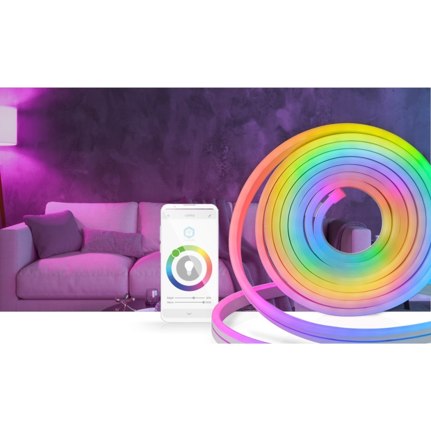 Светодиодная RGB лента для улицы с регулировкой яркости SmartLife 6 м LED/32 Вт/230 В Wi-Fi IP65 + пульт дистанционного управления