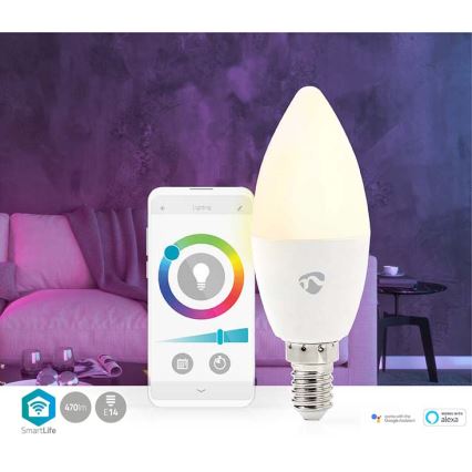 Светодиодная RGB-лампочка с регулированием яркости Smartlife E14/4,9W/230V Wi-Fi 2700-6500K