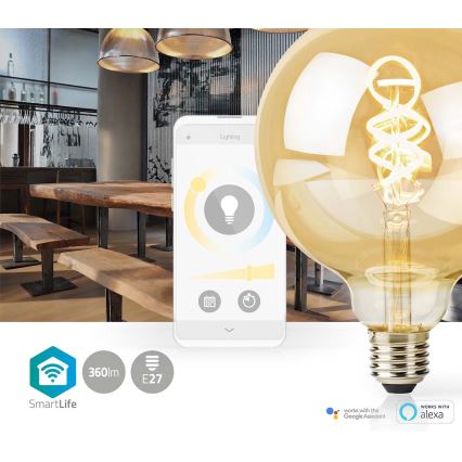 Світлодіодна лампочка з регулюванням яскравості E27/4,9W/230V Wi-Fi 1800-6500K