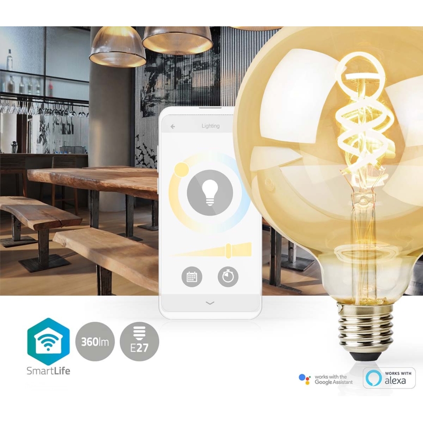 Світлодіодна лампочка з регулюванням яскравості E27/4,9W/230V Wi-Fi 1800-6500K