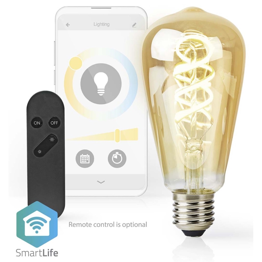 Світлодіодна лампочка з регулюванням яскравості ST64 E27/4,9W/230V Wi-Fi 1800-6500K