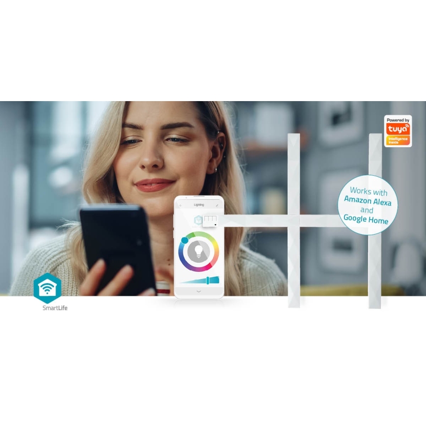 Світлодіодна RGBW розумна димована стрічка SmartLife LED/8W/230V Wi-Fi Tuya + дистанційне керування