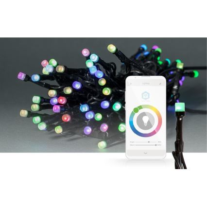 RGB LED-гирлянда для улицы, 42 светодиода, 8 режимов, 8 м, IP65, Wi-Fi Tuya
