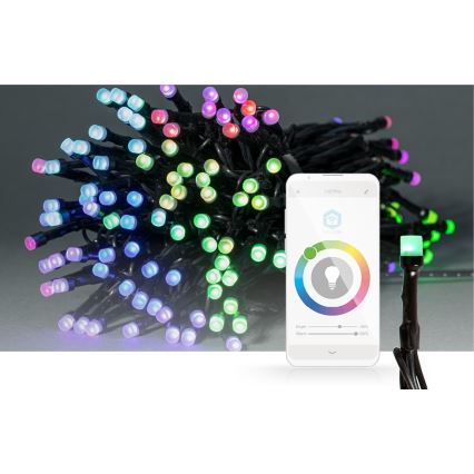 RGB-светодиодная уличная гирлянда, 84 светодиода / 8 режимов, 13 м, IP65, Wi‑Fi Tuya