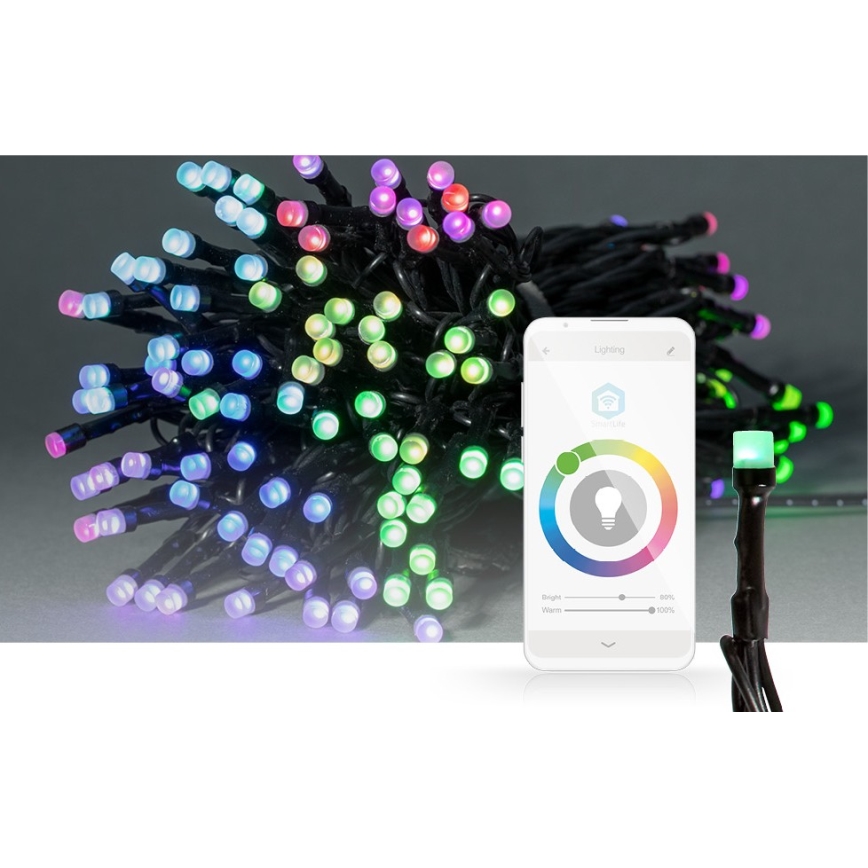 RGB-светодиодная уличная гирлянда, 84 светодиода / 8 режимов, 13 м, IP65, Wi‑Fi Tuya