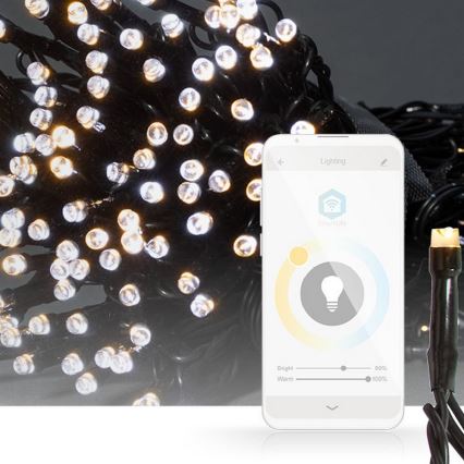 Светодиодная гирлянда 100 LED — 8 режимов, 15 м, IP65, Wi‑Fi (Tuya)