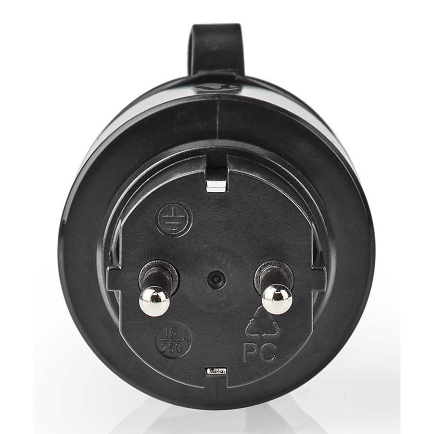 Умная розетка 3680W/230V/Schuko Type F/16A Wi-Fi IP44 черная