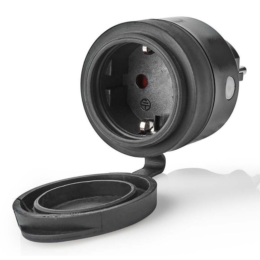 Умная розетка 3680W/230V/Schuko Type F/16A Wi-Fi IP44 черная