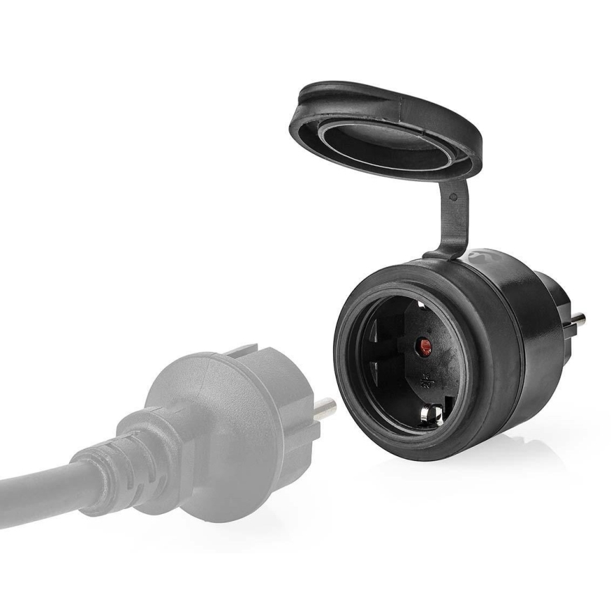 Умная розетка 3680W/230V/Schuko Type F/16A Wi-Fi IP44 черная