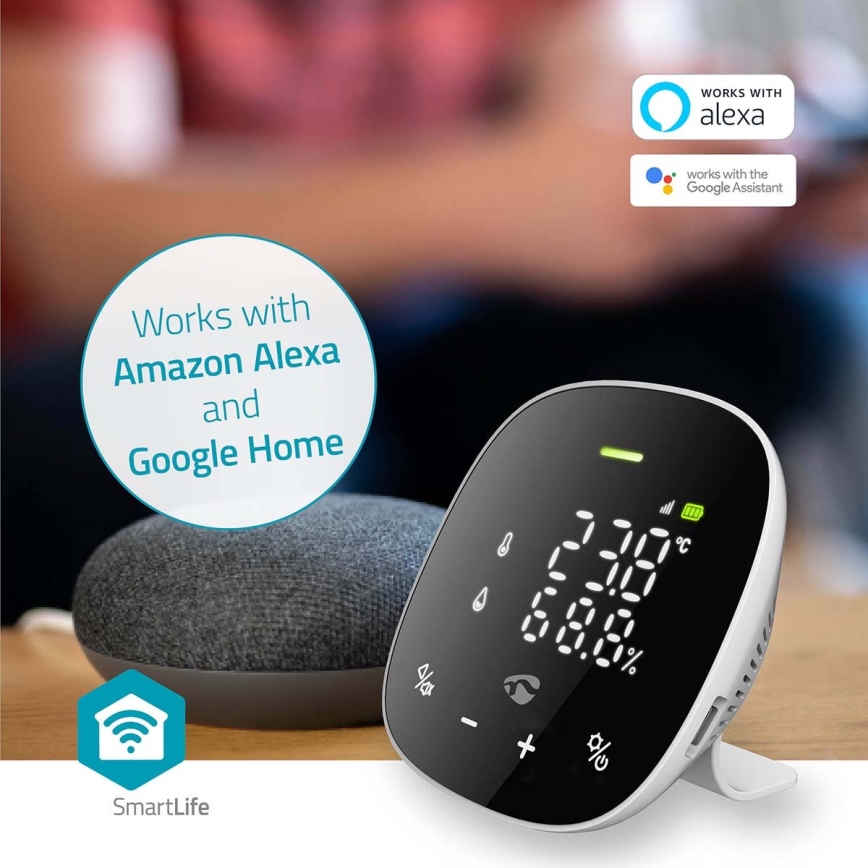 Умный датчик качества воздуха со светодиодным дисплеем SmartLife Wi-Fi