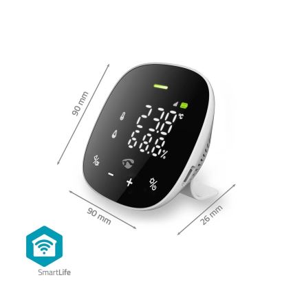 Умный датчик качества воздуха со светодиодным дисплеем SmartLife Wi-Fi