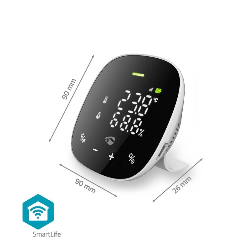 Умный датчик качества воздуха со светодиодным дисплеем SmartLife Wi-Fi