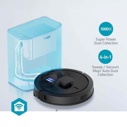 Розумний робот-пилосос із мопом SmartLife 5200 мАг Wi-Fi Tuya чорний + пульт дистанційного керування