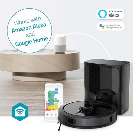 Розумний робот-пилосос із мопом SmartLife 5200 мАг Wi-Fi Tuya чорний + пульт дистанційного керування