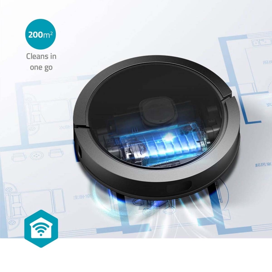 Розумний робот-пилосос із мопом SmartLife 5200 мАг Wi-Fi Tuya чорний + пульт дистанційного керування
