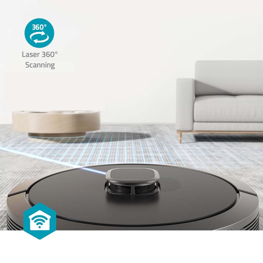 Розумний робот-пилосос із мопом SmartLife 5200 мАг Wi-Fi Tuya чорний + пульт дистанційного керування