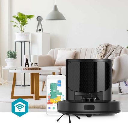 Розумний робот-пилосос із мопом SmartLife 5200 мАг Wi-Fi Tuya чорний + пульт дистанційного керування