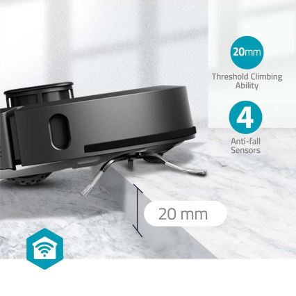 Умный робот-пылесос со шваброй SmartLife 5200 mAh Wi-Fi Tuya черный + дистанционное управление