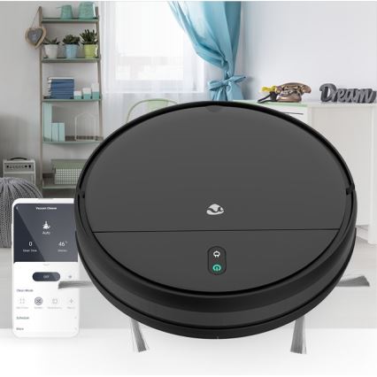 Розумний робот-пилосос Wi-Fi чорний + дистанційне керування