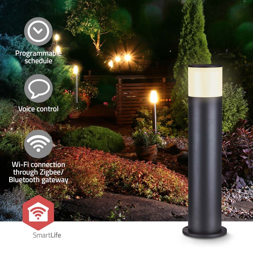 LED RGBW диммируемый уличный светильник SmartLife LED/10W/230V IP65 Wi-Fi Tuya черный