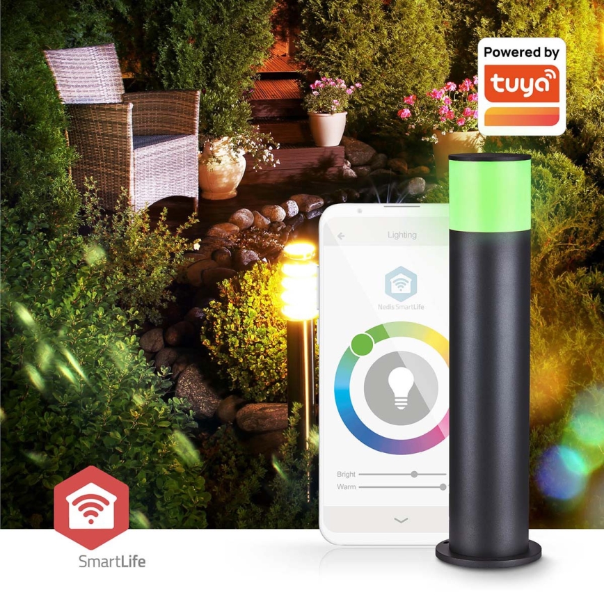 LED RGBW диммируемый уличный светильник SmartLife LED/10W/230V IP65 Wi-Fi Tuya черный