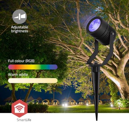 Комплект із 3 зовнішніх димованих світильників LED RGBW SmartLife LED/3W/230V IP65 Wi-Fi Tuya, чорний
