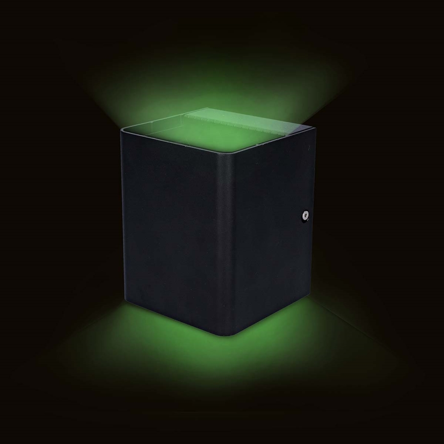 LED RGBW регульований зовнішній настінний світильник SmartLife LED/12W/230V IP65 Wi-Fi Tuya чорний