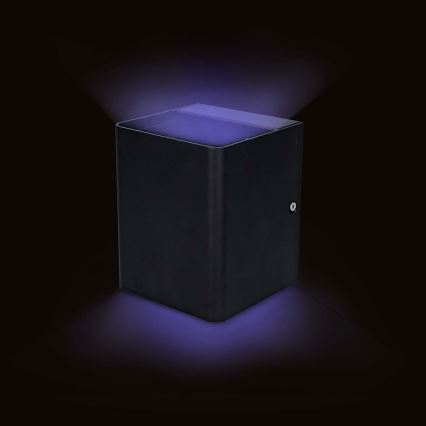 LED RGBW регульований зовнішній настінний світильник SmartLife LED/12W/230V IP65 Wi-Fi Tuya чорний