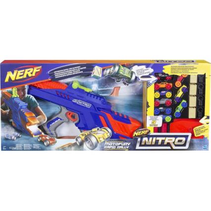 Nerf - Детский пистолет Nitro MotoFury Rapid Rally + 9 машинок