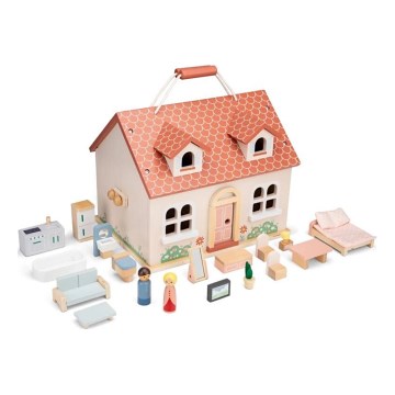 New Classic Toys - Дерев'яний будиночок для ляльок червоний