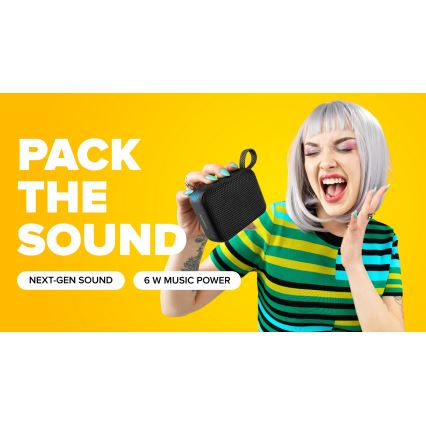 Niceboy Atom 4 - LED Безпровідний динамік з мікрофоном 6W/1000 mAh IP67 чорний