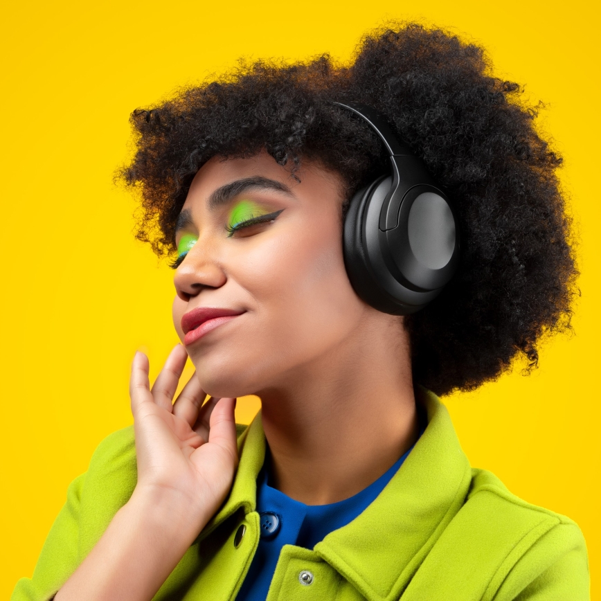 Niceboy Aura 5 ANC - Бездротові навушники з мікрофоном та активним шумозаглушенням, чорні