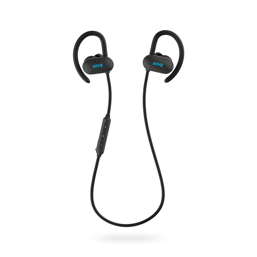 Niceboy HIVE sport 2 - спортивные наушники с микрофоном, защита IPX5, чёрные