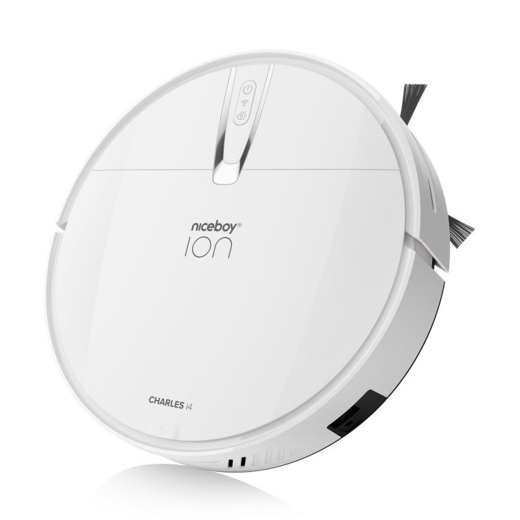 Niceboy ION Charles i4 - Розумний робот-пилосос 2в1 4400 mAh Wi-Fi білий + пульт дистанційного керування