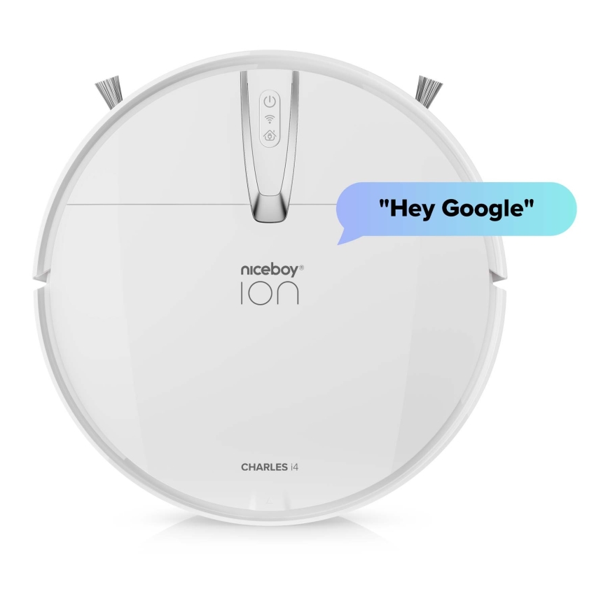 Niceboy ION Charles i4 - Розумний робот-пилосос 2в1 4400 mAh Wi-Fi білий + пульт дистанційного керування