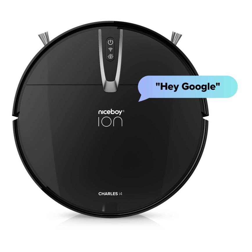 Niceboy ION Charles i4 - Розумний робот-пилосос 2в1 4400 mAh Wi-Fi чорний + пульт дистанційного керування