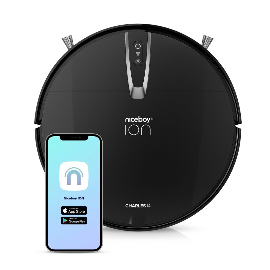Niceboy ION Charles i4 - Умный робот-пылесос 2в1 4400 mAh Wi-Fi черный + дистанционное управление