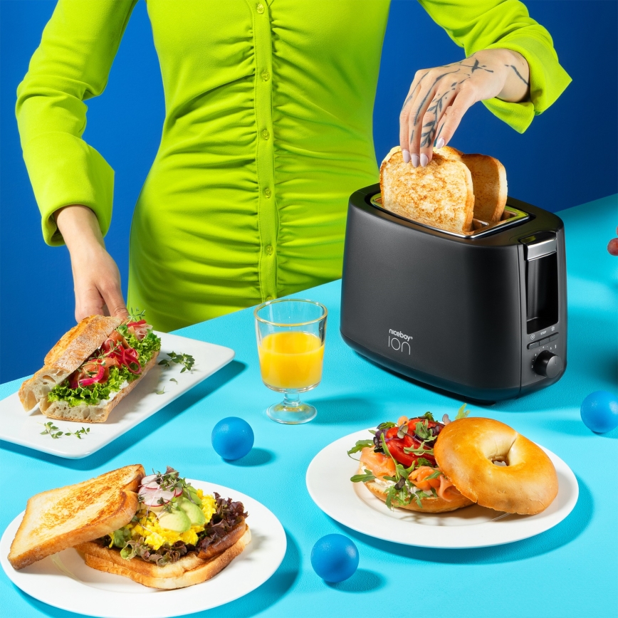 Niceboy ION Cruncher C1 - Тостер на два отделения и ростером 750W/230V черный