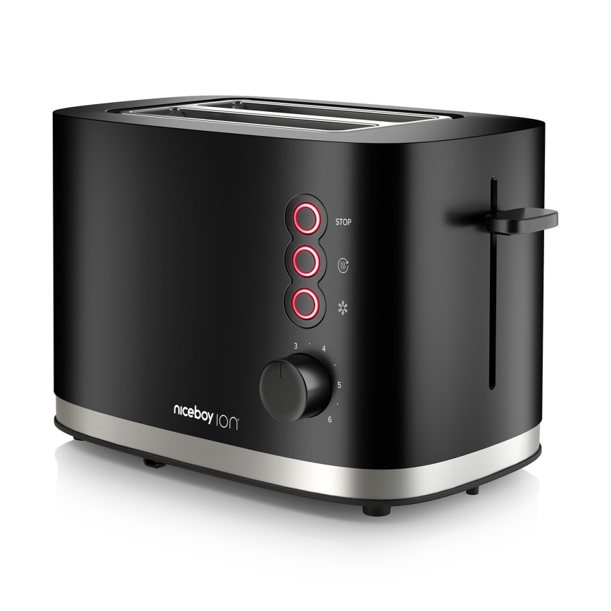 Niceboy ION Cruncher C3 - Тостер з двома отворами і обсмажувачем 870W/230V чорний