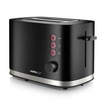 Niceboy ION Cruncher C3 - Тостер з двома отворами і обсмажувачем 870W/230V чорний