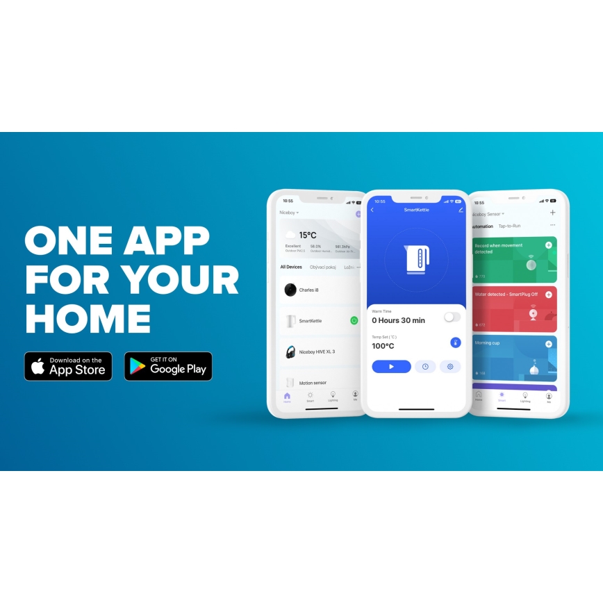 Niceboy ION SmartKettle - Розумний чайник з терморегулюванням 1,7 л 2200W/230V Wi-Fi чорний