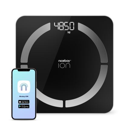 Niceboy ION SmartScale - Розумні цифрові персональні ваги 3xAAA чорний
