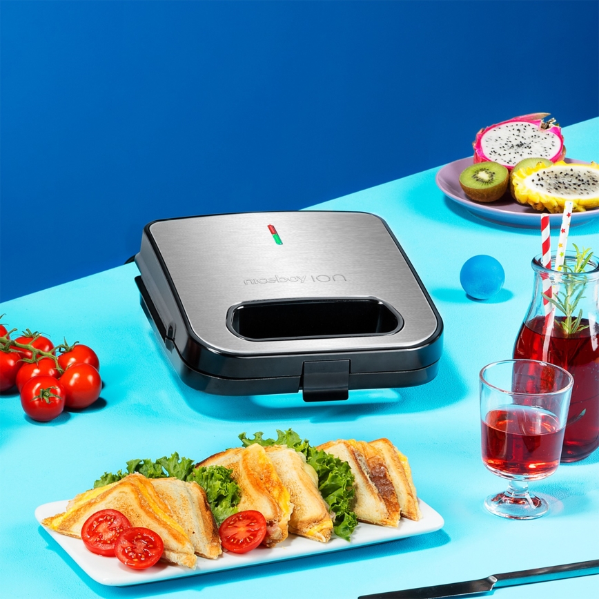 Niceboy ION Snacker S1 - Бутербродница 750W/230V матовый хром/черный
