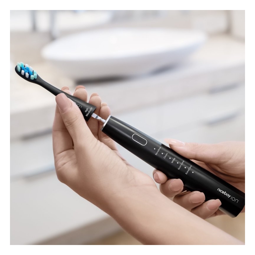 Niceboy ION Sonic - Звуковая зубная щетка 800 mAh IPX7 черный