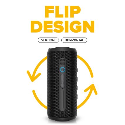 Niceboy Nexus - Светодиодная беспроводная колонка с микрофоном 26W/4000 mAh IPX6 черный