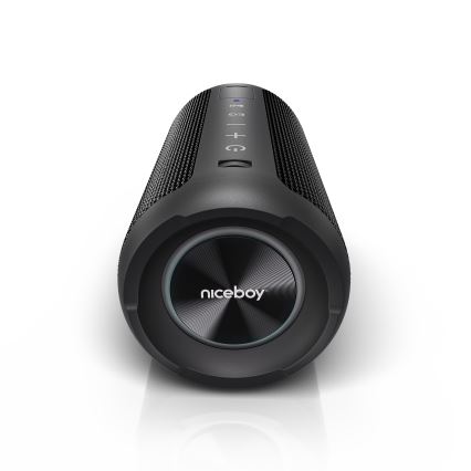 Niceboy Orion - LED беспроводная колонка с микрофоном 24 Вт/2200 мАч IPX7 черный