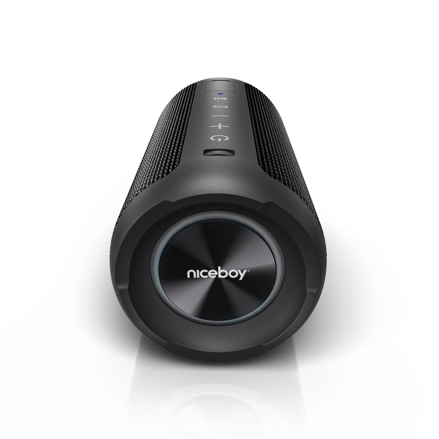 Niceboy Orion - LED беспроводная колонка с микрофоном 24 Вт/2200 мАч IPX7 черный