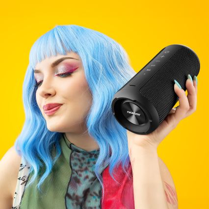 Niceboy Orion - Светодиодная беспроводная колонка с микрофоном 24W/2200 mAh IPX7 черный