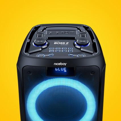 Niceboy PARTY Boss 2 - LED Безпровідний динамік з мікрофоном і функцією павербанка 200W/4500 mAh + пульт дистанційного керування
